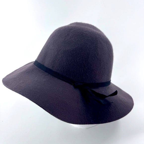 Unbranded 100% Wool Light Purple Wide-Brimmed Floppy Hat with Ribbon - Picture 2 of 7